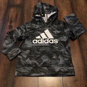 Adidas Size 4 Boys Girls Hoodie Sweater Pullover Black Grey Charcoal Camouflage